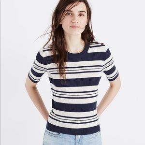 Madewell Ribbed Sweater Top in Stripe